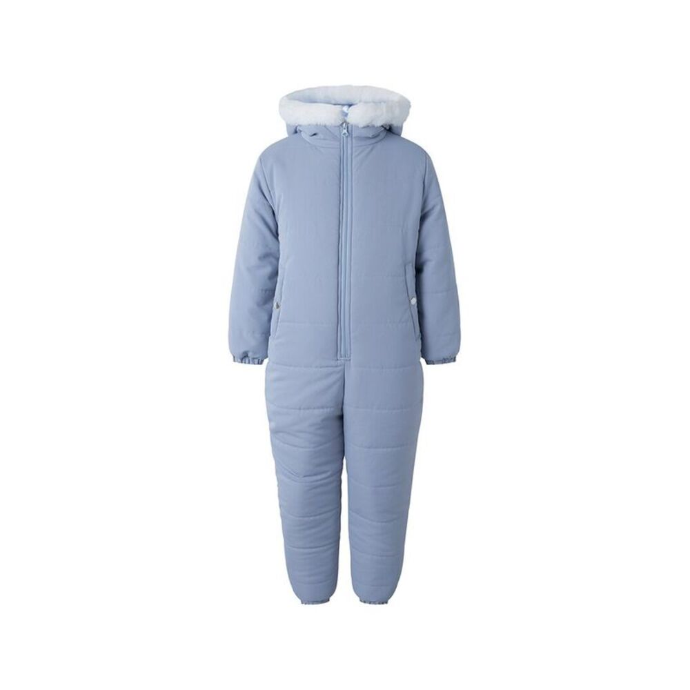 Rachel Riley Girls Blue Faux Fur Trim Snowsuit